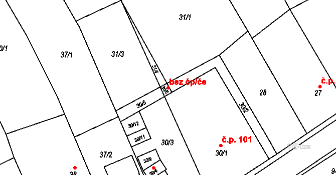 Kanice 42469201 na parcele st. 30/6 v KÚ Kanice, Katastrální mapa