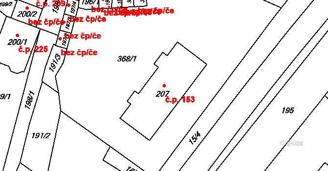 Žimrovice 153, Hradec nad Moravicí na parcele st. 207 v KÚ Žimrovice, Katastrální mapa