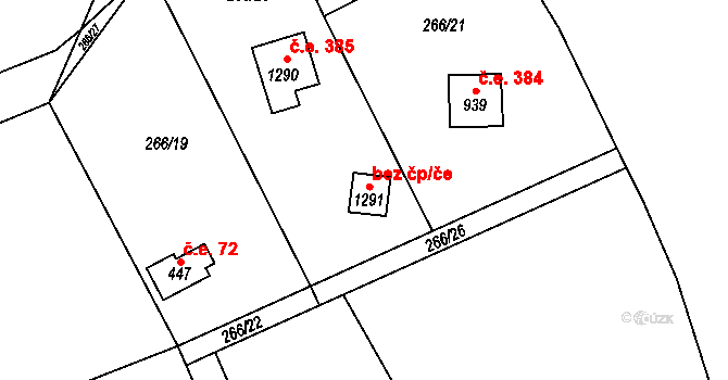 Svojetice 43609201 na parcele st. 1291 v KÚ Svojetice, Katastrální mapa