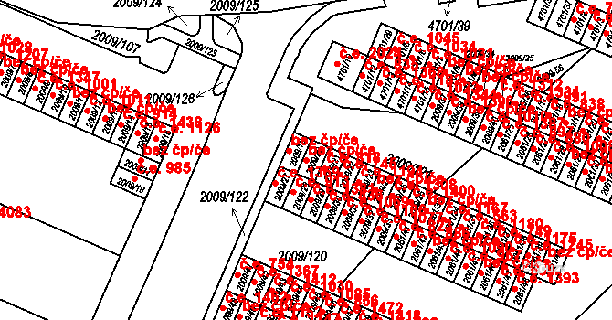 Chomutov 45050201 na parcele st. 2009/20 v KÚ Chomutov I, Katastrální mapa
