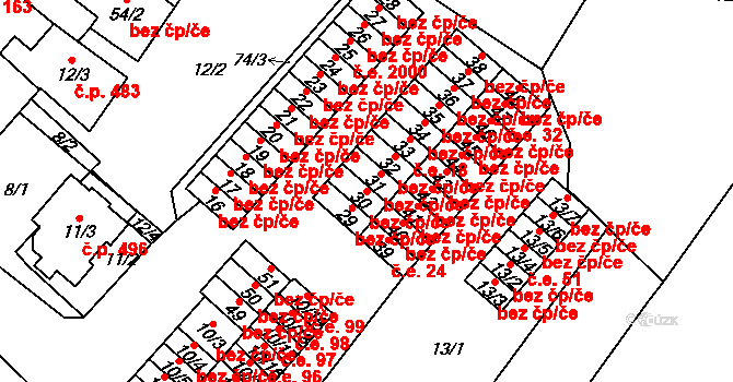 Teplice 45134201 na parcele st. 30 v KÚ Sobědruhy, Katastrální mapa