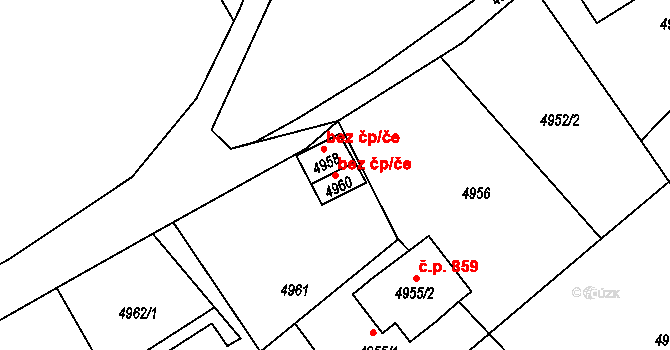 Návsí 46326201 na parcele st. 4960 v KÚ Návsí, Katastrální mapa