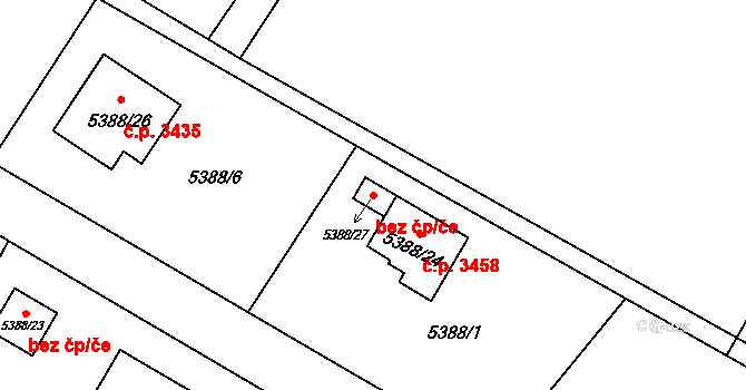 Frýdek-Místek 46459201 na parcele st. 5388/27 v KÚ Frýdek, Katastrální mapa