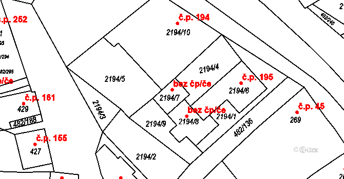 Pavlov 46630201 na parcele st. 2194/7 v KÚ Pavlov u Dolních Věstonic, Katastrální mapa