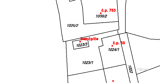 Planá nad Lužnicí 47420201 na parcele st. 1023/3 v KÚ Planá nad Lužnicí, Katastrální mapa
