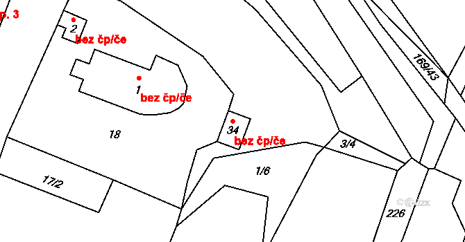 Val 47443201 na parcele st. 34 v KÚ Hamr nad Nežárkou, Katastrální mapa