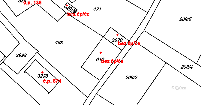 Týn nad Vltavou 47509201 na parcele st. 612 v KÚ Týn nad Vltavou, Katastrální mapa