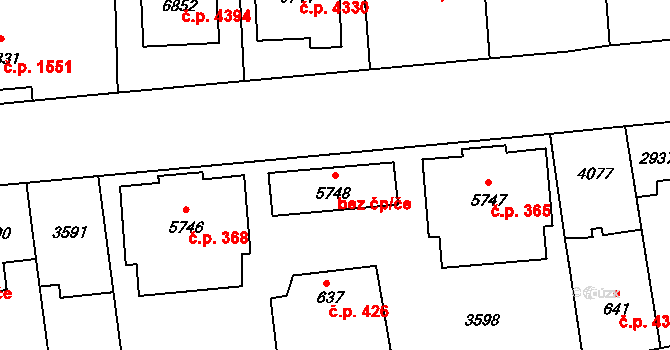 Zlín 47802201 na parcele st. 5748 v KÚ Zlín, Katastrální mapa