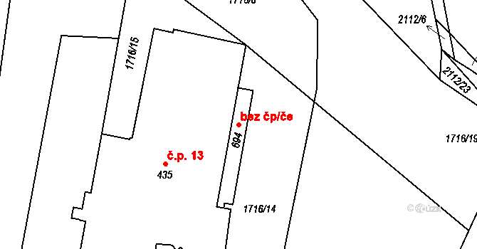 Stachy 48192201 na parcele st. 694 v KÚ Stachy, Katastrální mapa