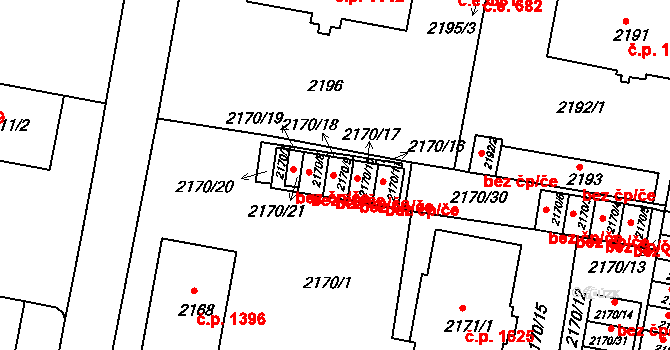Tachov 49028201 na parcele st. 2170/9 v KÚ Tachov, Katastrální mapa