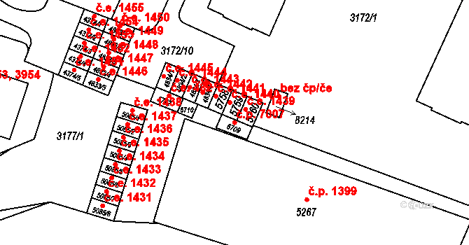 Zlín 7007 na parcele st. 6709 v KÚ Zlín, Katastrální mapa