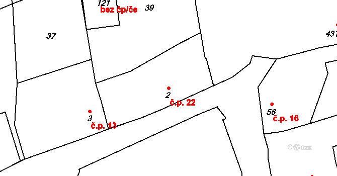 Beroun-Jarov 22, Beroun na parcele st. 2 v KÚ Jarov u Berouna, Katastrální mapa