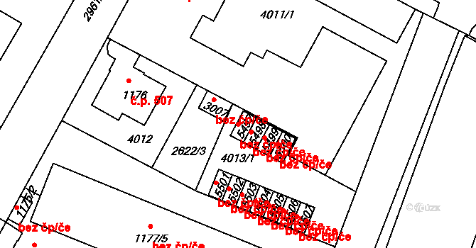 Rokycany 80540201 na parcele st. 5497 v KÚ Rokycany, Katastrální mapa