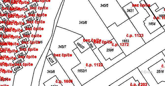 Čáslav 88586201 na parcele st. 1652/2 v KÚ Čáslav, Katastrální mapa