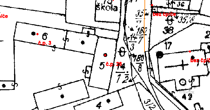 Horní Sekyřany 26, Heřmanova Huť na parcele st. 5 v KÚ Horní Sekyřany, Katastrální mapa