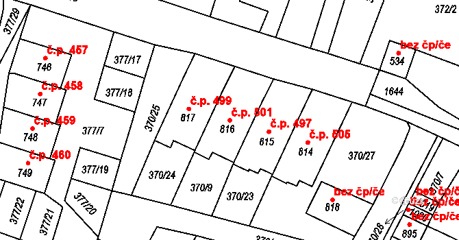 Doudleby nad Orlicí 501 na parcele st. 816 v KÚ Doudleby nad Orlicí, Katastrální mapa