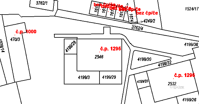 Dobřany 1295 na parcele st. 2546 v KÚ Dobřany, Katastrální mapa