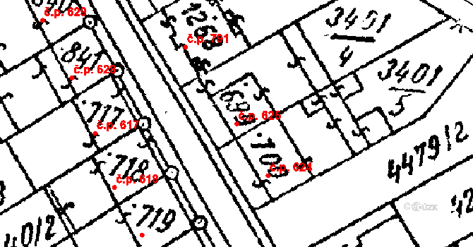 Kobylí 625 na parcele st. 699 v KÚ Kobylí na Moravě, Katastrální mapa