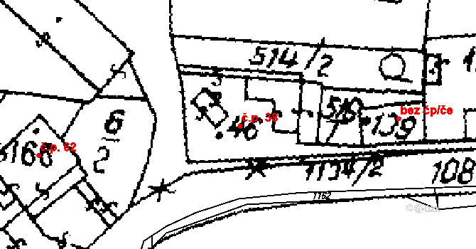 Bratkovice 38, Černuc na parcele st. 46 v KÚ Bratkovice u Velvar, Katastrální mapa