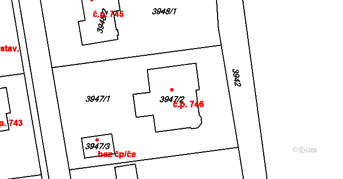 Horní Těrlicko 746, Těrlicko na parcele st. 3947/2 v KÚ Horní Těrlicko, Katastrální mapa