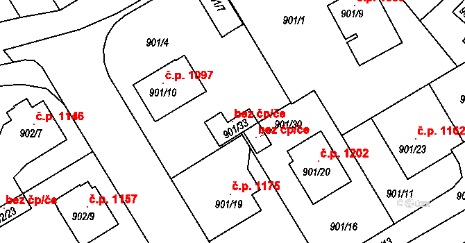 Rychnov nad Kněžnou 146025202 na parcele st. 901/33 v KÚ Rychnov nad Kněžnou, Katastrální mapa
