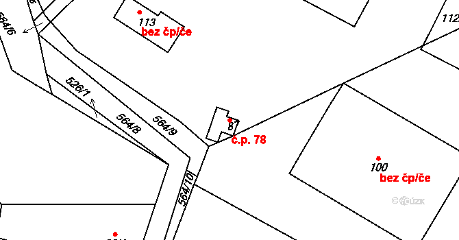Nýrov 78 na parcele st. 87 v KÚ Nýrov, Katastrální mapa