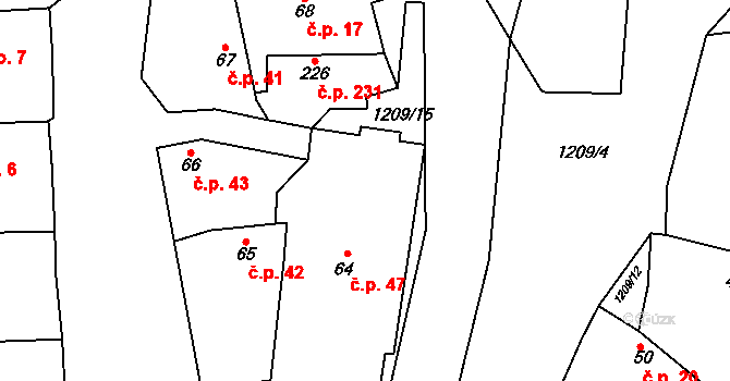 Černé Voděrady 141, Katastrální mapa