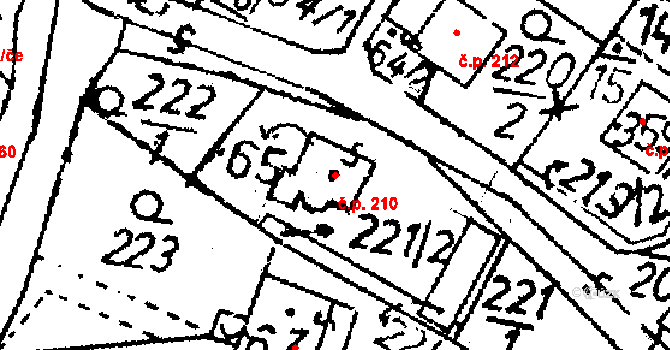 Markvartice 210, Jablonné v Podještědí na parcele st. 65 v KÚ Markvartice v Podještědí, Katastrální mapa