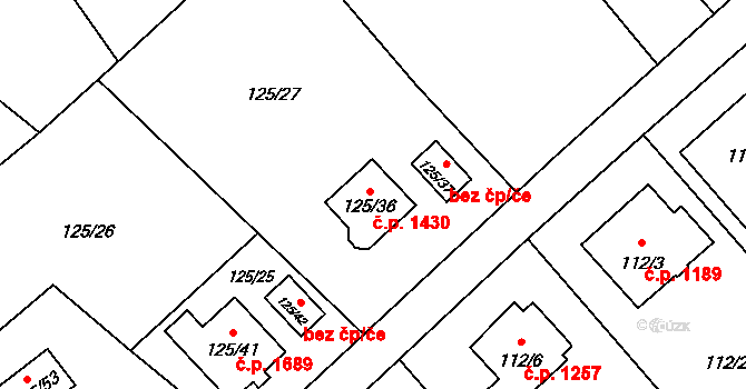 Ráj 1430, Karviná na parcele st. 125/36 v KÚ Ráj, Katastrální mapa