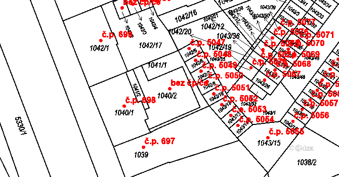 Znojmo 3945 na parcele st. 1040/2 v KÚ Znojmo-město, Katastrální mapa