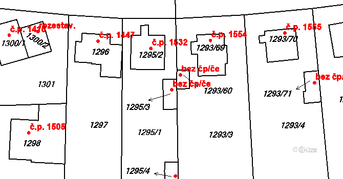 Roudnice nad Labem 43386202 na parcele st. 1295/3 v KÚ Roudnice nad Labem, Katastrální mapa