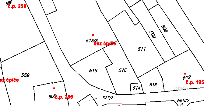 Petrov 44804202 na parcele st. 516 v KÚ Petrov u Hodonína, Katastrální mapa