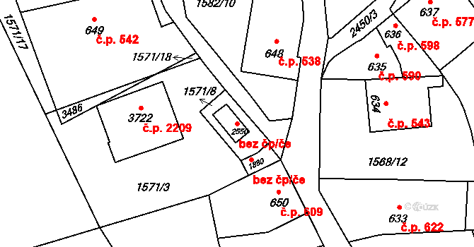 Hořice 45921202 na parcele st. 2550 v KÚ Hořice v Podkrkonoší, Katastrální mapa