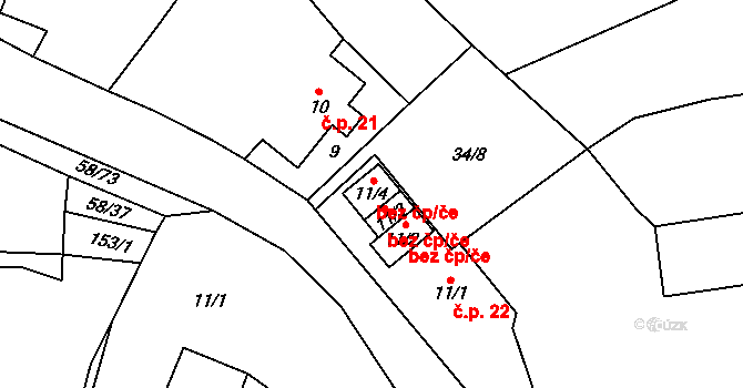Kbelany 48455202 na parcele st. 11/4 v KÚ Kbelany, Katastrální mapa