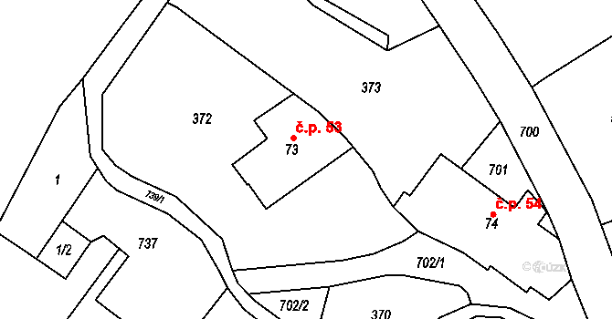 Machovská Lhota 53, Machov na parcele st. 73 v KÚ Machovská Lhota, Katastrální mapa