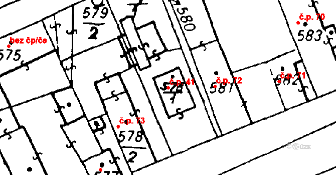 Volduchy 41 na parcele st. 578/1 v KÚ Volduchy, Katastrální mapa