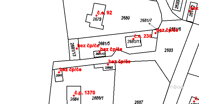 Praha 147156203 na parcele st. 2681/12 v KÚ Zbraslav, Katastrální mapa