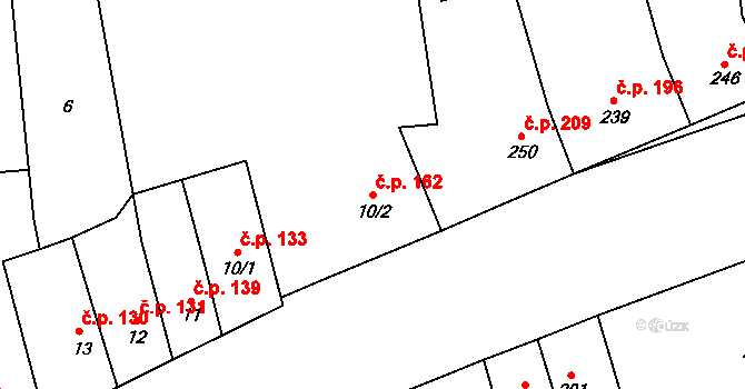 Cerhovice 162 na parcele st. 10/2 v KÚ Cerhovice, Katastrální mapa