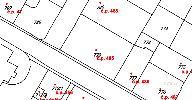 Semily 485 na parcele st. 779 v KÚ Semily, Katastrální mapa