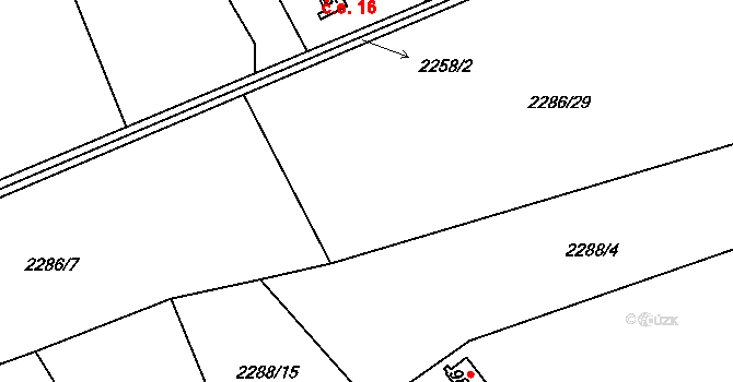 Dolní Čermná 12 na parcele st. 2286/29 v KÚ Dolní Čermná, Katastrální mapa