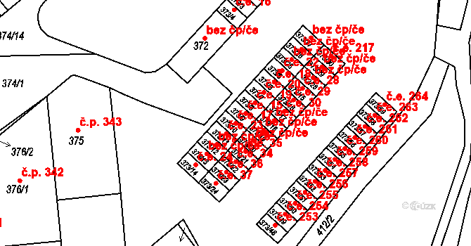 Rousínov 17 na parcele st. 373/10 v KÚ Rousínov u Vyškova, Katastrální mapa