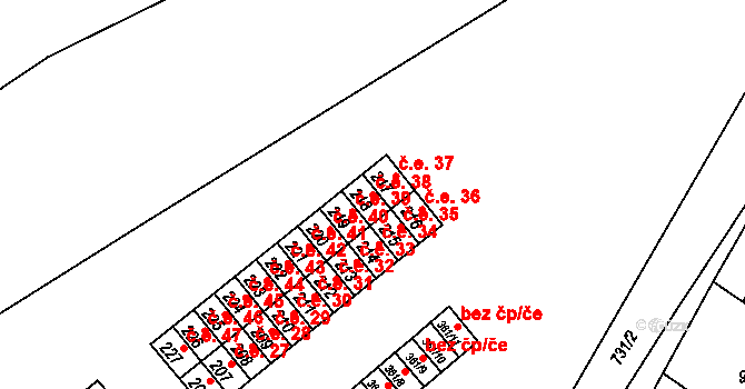 Mariánské Radčice 38 na parcele st. 218 v KÚ Mariánské Radčice, Katastrální mapa
