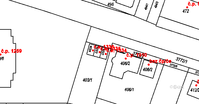 Kuřim 1335 na parcele st. 403/3 v KÚ Kuřim, Katastrální mapa