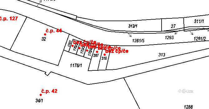 Česká Kamenice 47092203 na parcele st. 310 v KÚ Horní Kamenice, Katastrální mapa