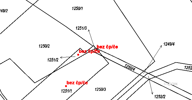 Hostomice 49227203 na parcele st. 1251/3 v KÚ Hostomice pod Brdy, Katastrální mapa