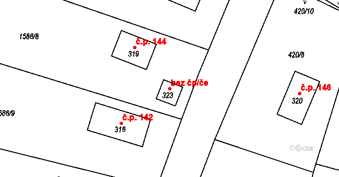 Bolehošť 50152203 na parcele st. 323 v KÚ Bolehošť, Katastrální mapa