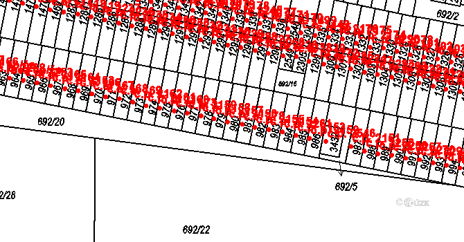 Sezimovo Ústí 2156 na parcele st. 980 v KÚ Sezimovo Ústí, Katastrální mapa