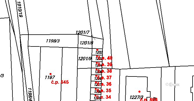 Olešnice 40, Katastrální mapa