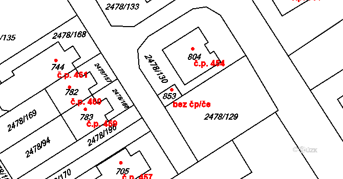 Horní Cerekev 84775203 na parcele st. 853 v KÚ Horní Cerekev, Katastrální mapa