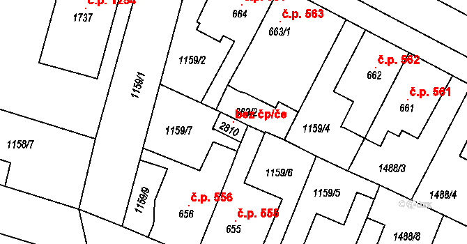 Třebechovice pod Orebem 105848204 na parcele st. 2810 v KÚ Třebechovice pod Orebem, Katastrální mapa